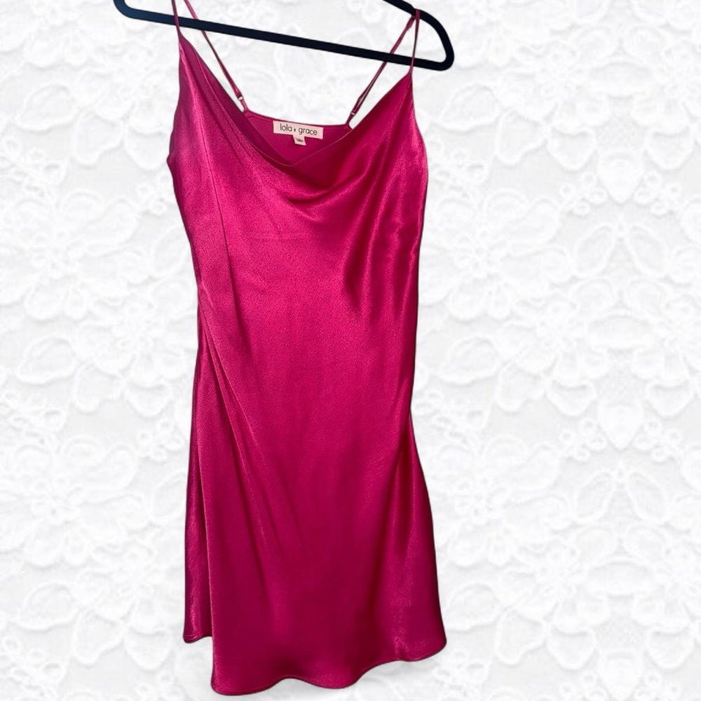 Lola Grace Pink Satin Mini Dress